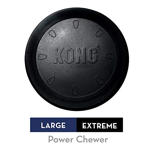 KONG - Extreme Flyer - Frisbee de Caucho para mandíbulas potentes, Negro - para Perros Grandes