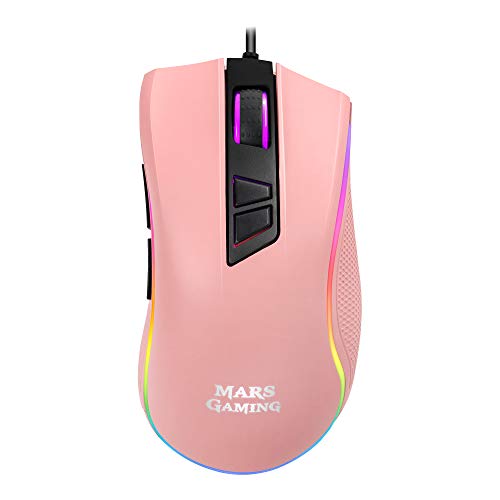Mars Gaming MM218 Pink - Ratón PC óptico 10000DPI con iluminación RGB, Rosa Mars Gaming MM218 Pink - Ratón PC óptico 10000DPI con iluminación RGB, Rosa