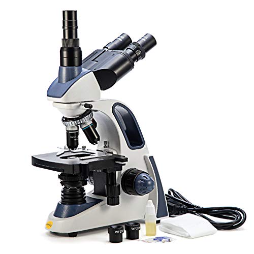 SWIFT microscopio trinocular compuesto SW380T, 40X-2500X, calidad de investigación, cabeza Siedentopf, oculares de campo amplio 10X, 25X, enfoque ultra preciso, compatible con cámara (ENCHUFE UK)