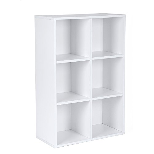 VASAGLE Librería Estantería Biblioteca con 6 Compartimentos 65,5 x 30,5 x 97,5 cm Blanco LBC203D VASAGLE Librería Estantería Biblioteca con 6 Compartimentos 65,5 x 30,5 x 97,5 cm Blanco LBC203D