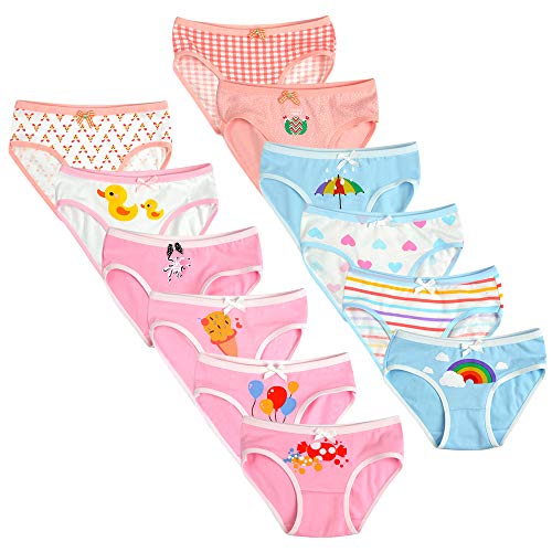 Calosy Braguitas de Algodón para Niñas Pequeñas Ropa Interior de Calzoncillos Surtidos Suaves para Bebés (Paquete de 12 Paquetes) (8-10 años, Multi-9) Calosy Braguitas de Algodón para Niñas Pequeñas Ropa Interior de Calzoncillos Surtidos Suaves para Bebés (Paquete de 12 Paquetes) (8-10 años, Multi-9)