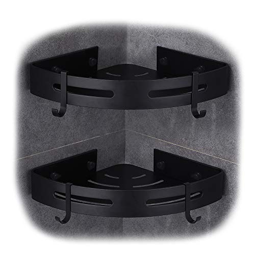 Hoomtaook Estanteria Ducha Estantería de Baño Estantería de Esquina para Baño Ducha, Autoadhesivo, Aluminio, Acabado Mate, Estantes, 2 piezas Negro Hoomtaook Estanteria Ducha Estantería de Baño Estantería de Esquina para Baño Ducha, Autoadhesivo, Aluminio, Acabado Mate, Estantes, 2 piezas Negro
