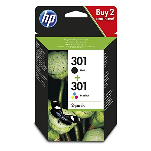 Paquete de 2 cartuchos de tinta originales HP 301 negro/tricolor N9J72AE