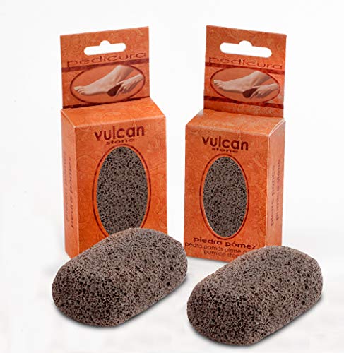Piedra Pómez Vulcan- Pack de 2 unidades (Colores: Gris - Gris) - Elimina durezas y callosidades de pies y manos