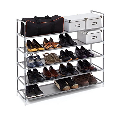 Relaxdays - Zapatero Compuesto de estructuras de Acero, Tela y Conectores de plástico con Medidas 90.5 x 87 x 29.5 cm 5 Pisos hasta 25 Pares de Zapatos, Color Gris Relaxdays - Zapatero Compuesto de estructuras de Acero, Tela y Conectores de plástico con Medidas 90.5 x 87 x 29.5 cm 5 Pisos hasta 25 Pares de Zapatos, Color Gris