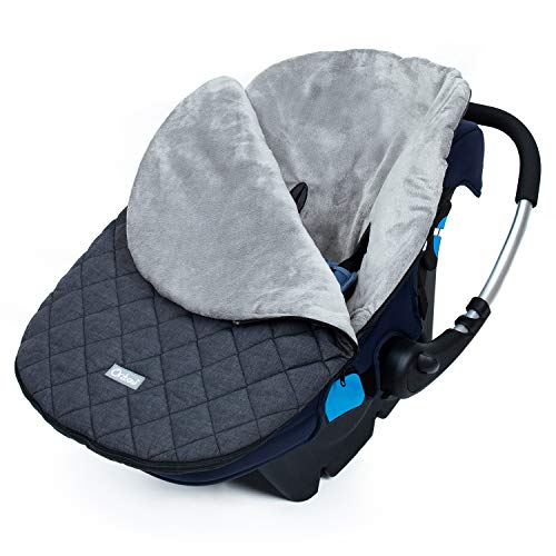 Saco grupo 0 universal, Saco silla paseo invierno funda maxicosi para grupo 0 silla coche bebe, Saco Cochecito Bebe - impermeable y cortavientos (Dark Gray)