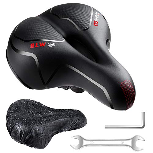 YOUNGDO Sillin de Bicicleta Montaña con Dos amortiguadores, Asiento de Bicicleta Relleno con Espuma de Gel, Cojín cómodo para MTB/Bicicleta de Carretera/Senderismo YOUNGDO Sillin de Bicicleta Montaña con Dos amortiguadores, Asiento de Bicicleta Relleno con Espuma de Gel, Cojín cómodo para MTB/Bicicleta de Carretera/Senderismo