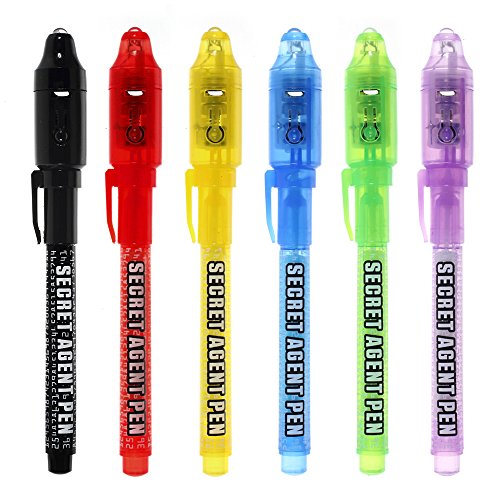 Bolígrafo de tinta invisible, lápiz espía MALEDEN con rotulador mágico de luz UV para mensajes secretos y fiestas Bolígrafo de tinta invisible, lápiz espía MALEDEN con rotulador mágico de luz UV para mensajes secretos y fiestas