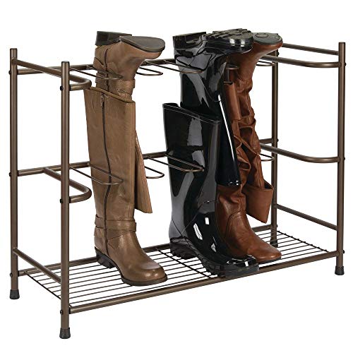 mDesign Zapatero para botas – Estante organizador de zapatos y botas altas – Mueble zapatero ahorrador de espacio para 6 pares de botas de agua, de montar o de mujer – marrón oscuro mDesign Zapatero para botas – Estante organizador de zapatos y botas altas – Mueble zapatero ahorrador de espacio para 6 pares de botas de agua, de montar o de mujer – marrón oscuro