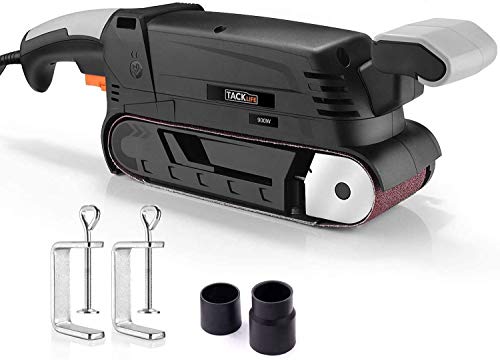 TACKLIFE Lijadora de Banda, Lijadora Eléctrica 900W, 450-750RPM, Ajuste de Banda sin Herramienta, Banda 75x533mm, Adaptador de Polvo de 32/35mm, Caja de Recogida de Polvo, Cable de 3 Metros PSFS2A TACKLIFE Lijadora de Banda, Lijadora Eléctrica 900W, 450-750RPM, Ajuste de Banda sin Herramienta, Banda 75x533mm, Adaptador de Polvo de 32/35mm, Caja de Recogida de Polvo, Cable de 3 Metros PSFS2A