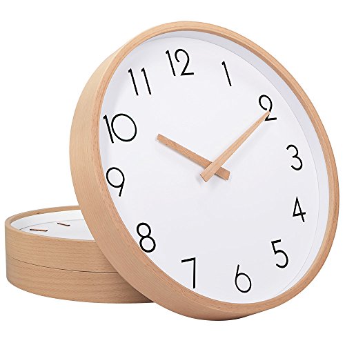 TXL 12 cm reloj de pared madera casa grande para colgar reloj de pared silencioso salón vintage Silencioso de decorativo reloj de pared