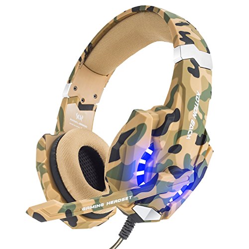 VersionTECH. Auriculares Gaming Estéreo Con Micrófono Gaming Headset Profesional Bass Over-Ear Con 3.5mm Jack,Luz LED,Bajo Ruido Compatible Para PC (Camuflaje) VersionTECH. Auriculares Gaming Estéreo Con Micrófono Gaming Headset Profesional Bass Over-Ear Con 3.5mm Jack,Luz LED,Bajo Ruido Compatible Para PC (Camuflaje)