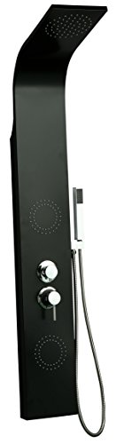 DP Grifería - Columna de ducha hidromasaje para baño (aluminio) color negro modelo Santorini DP Grifería - Columna de ducha hidromasaje para baño (aluminio) color negro modelo Santorini