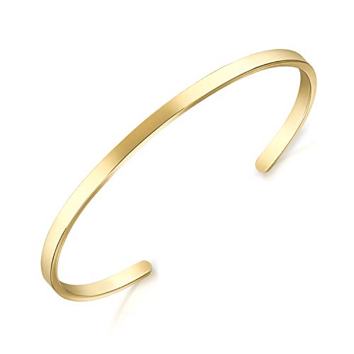 Lolalet Pulsera Regulable Aceo Inoxidable, Chapado Oro 18K Brazalete Muñequero Abierto Ajustable de Acabado Pulido Liso, Joyería de Regalo para Mujer, Chica, Niña -Dorado Lolalet Pulsera Regulable Aceo Inoxidable, Chapado Oro 18K Brazalete Muñequero Abierto Ajustable de Acabado Pulido Liso, Joyería de Regalo para Mujer, Chica, Niña -Dorado