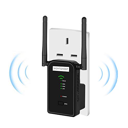NightGhost WiFi Range Extender, 2.4GHz 300Mbps WiFi Booster Router inalámbrico Punto de Acceso Amplificador de señal Wi-Fi Hotspot Mini Router Ap Repetidor 2 Antenas externas -EUtype NightGhost WiFi Range Extender, 2.4GHz 300Mbps WiFi Booster Router inalámbrico Punto de Acceso Amplificador de señal Wi-Fi Hotspot Mini Router Ap Repetidor 2 Antenas externas -EUtype