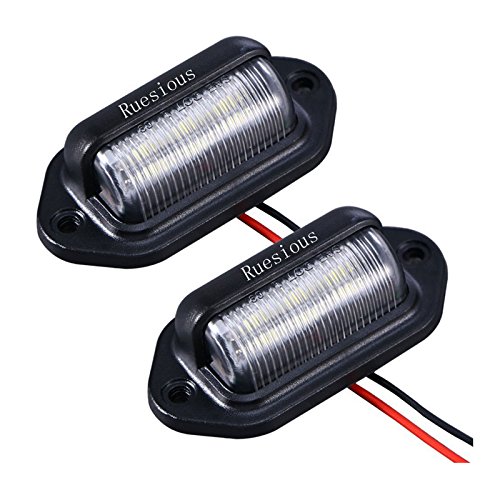 Paquete de 2 matrículas de LED Lámpara de luz de la lámpara, Ruesious Conveniencia de cortesía Lámparas de paso de la lámpara de luz para remolques, RV, camiones y barcos Etiquetas de licencia Paquete de 2 matrículas de LED Lámpara de luz de la lámpara, Ruesious Conveniencia de cortesía Lámparas de paso de la lámpara de luz para remolques, RV, camiones y barcos Etiquetas de licencia