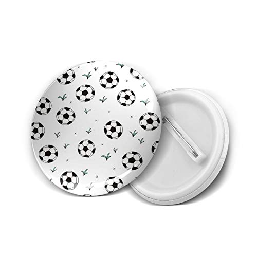 Botones redondos de 4,5 cm, diseño de hierba y pelota de fútbol, diseño de ilustración de deportes, clip de clip para la insignia Mini broches Pin insignias ropa botón Pins – 1 paquete