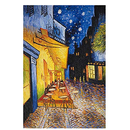 HENGCHENG Impresión En Lienzo Famoso Van Gogh Café Terraza En La Noche Pintura Al Óleo Reproducciones sobre Lienzo Carteles E Impresiones Cuadro De Pared para Sala De Estar, 30X40 Cm Sin Marco