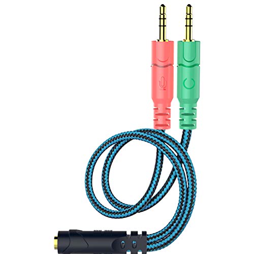 Kit Adaptador de Cable Jack de 3,5 mm, convertidores mutuos para Auriculares de PC con función de Auriculares/micrófono simultáneamente, Divisor en Y, 1 Hembra a 2 machos Kit Adaptador de Cable Jack de 3,5 mm, convertidores mutuos para Auriculares de PC con función de Auriculares/micrófono simultáneamente, Divisor en Y, 1 Hembra a 2 machos