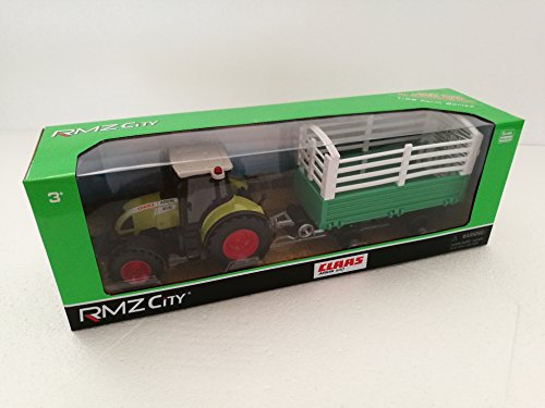 RMZ City 094662 Tractor Claas Escala 1: 32 con Remolque Transporte Animales