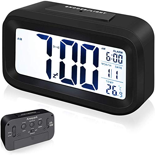 Arespark Despertador Digital, LED Reloj Alarma Electrónico con Luz de Noche, Pantalla LED de 5.3 Pulgadas con Hora, Fecha, Temperatura, Función Snooze 【Versión Avanzada】 Arespark Despertador Digital, LED Reloj Alarma Electrónico con Luz de Noche, Pantalla LED de 5.3 Pulgadas con Hora, Fecha, Temperatura, Función Snooze 【Versión Avanzada】