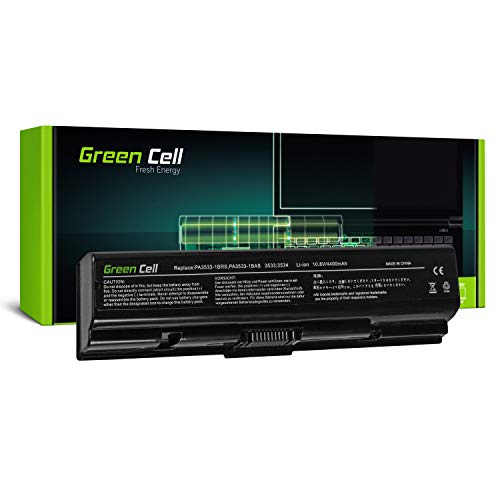 Green Cell® Standard Serie Batería para Toshiba Satellite A200-1VF A300-15P A500-1H5 L555-10M Satellite Pro L300-1FO L500-1T2 Ordenador (6 Celdas 4400mAh 10.8V Negro)