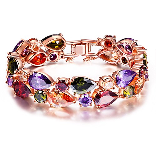 Kami Idea Regalos Dia de la Madre Pulseras Mujer Oro Rosa Colorido 5A Circonio Cúbico Tous Mujer Joyeria Regalos para Mujer Mama San Valentín Cumpleaños Pulseras de Amistad Kami Idea Regalos Dia de la Madre Pulseras Mujer Oro Rosa Colorido 5A Circonio Cúbico Tous Mujer Joyeria Regalos para Mujer Mama San Valentín Cumpleaños Pulseras de Amistad