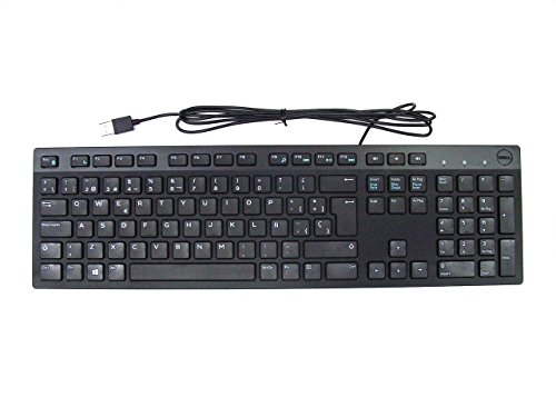 Teclado Dell Español USB KB216 / Teclado SLIM Multimedia / Fino y Silencioso/ QWERTY Español TECLA ñ / Negro / Modelo 0RGXF3