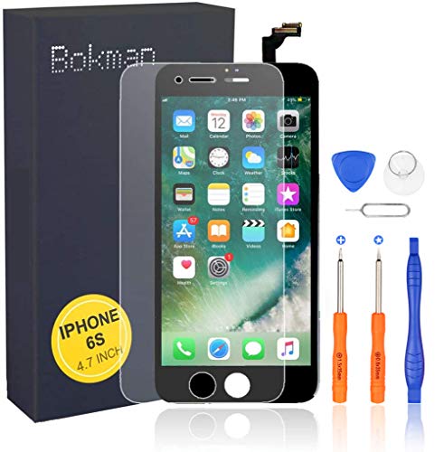 bokman LCD Pantalla para iPhone 6s, Táctil LCD Reemplazo con Herramientas de Reparación(Negro)