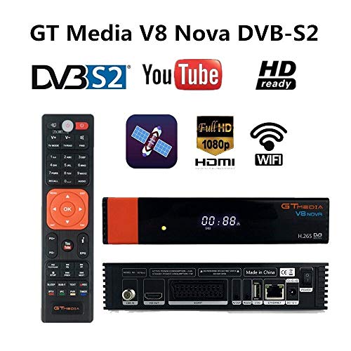 GTMedia V8 Nova Receptor de Satélite DVB S2 Support 1080P Full HD PowerVu Biss chiave Set Top Box, con Built-in WiFi