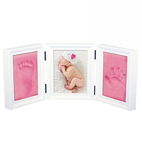 JZK Kit de marco fotos madera para manos y huellas para bebés, con arcilla alta calidad, regalo perfecto para recién nacidos (rosa arcilla) JZK Kit de marco fotos madera para manos y huellas para bebés, con arcilla alta calidad, regalo perfecto para recién nacidos (rosa arcilla)