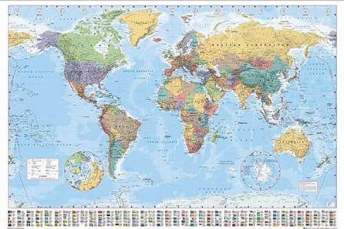 Póster de gran tamaño 'Mapa del mundo', Tamaño: 140 x 99 c (Versión En Inglés)