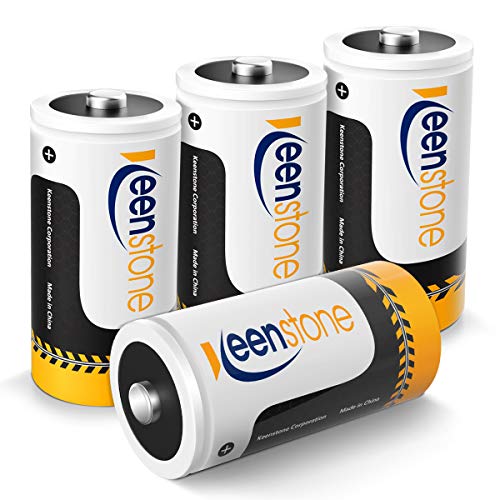 Keenstone C Size 4PCS Pilas Ni-MH Recargables Batería 1.2V 5000mAh 1200 Ciclos Potencia Ultra y Rendimiento Alto, con Cajas de Almacenamiento