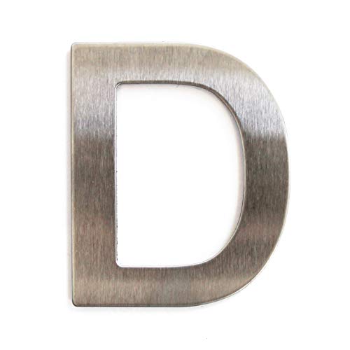 Letra adhesiva de acero inoxidable, altura 7,5 cm, número de casa, número de puerta de diseño (D)