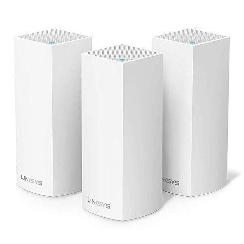 Linksys WHW0303 - Sistema Velop WiFi mesh tribanda para todo el hogar (router/extensor WiFi AC6600, sin interrupciones, controles parentales, hasta 525 m², paquete de 3 nodos, color blanco)