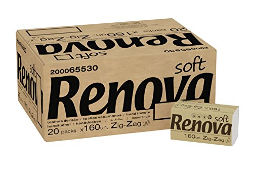 Renova Toalla Secamanos Zig-Zag - 20 Paquetes de 160 Unidades Renova Toalla Secamanos Zig-Zag - 20 Paquetes de 160 Unidades
