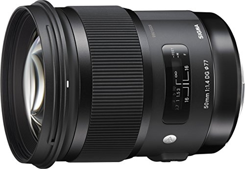 Sigma 50 mm f/1.4 - Objetivo para Nikon (50mm, f/1.4, Zoom óptico 1x, 77 mm), Color Negro