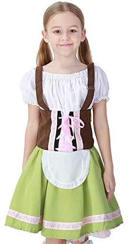 DINEGG Juguete Las niñas niños clásico de Cosplay del Traje de la Cerveza Alemana Oktoberfest Vestido de Estilo bávaro, tamaño: S- (115-125), Color: Verde QQQNE (Color : Green, Size : XL-(148-160)) DINEGG Juguete Las niñas niños clásico de Cosplay del Traje de la Cerveza Alemana Oktoberfest Vestido de Estilo bávaro, tamaño: S- (115-125), Color: Verde QQQNE (Color : Green, Size : XL-(148-160))