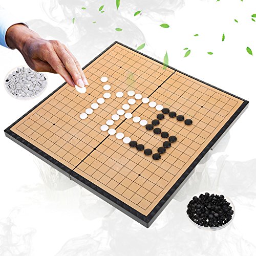 Dioche Juego de Mesa Go, Juego de Juego para 2 Jugadores Tablero Plegable Magnético Weiqi Educational Games para Niños Adultos