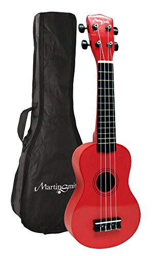 Martin Smith Ukelele soprano con bolsa de ukelele, color Roja Martin Smith Ukelele soprano con bolsa de ukelele, color Roja