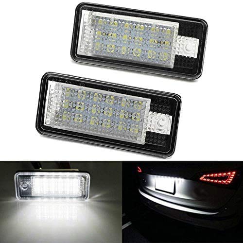 Panthem - Luces para matrícula de coche, 2 piezas 3528 SMD LED de matrícula trasera lámparas impermeables de repuesto para A3 S3 A4 S4 RS4 A5 A6 C6 A8 S8 Q7 RS4 RS6 Panthem - Luces para matrícula de coche, 2 piezas 3528 SMD LED de matrícula trasera lámparas impermeables de repuesto para A3 S3 A4 S4 RS4 A5 A6 C6 A8 S8 Q7 RS4 RS6