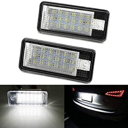 Panthem - Luces para matrícula de coche, 2 piezas 3528 SMD LED de matrícula trasera lámparas impermeables de repuesto para A3 S3 A4 S4 RS4 A5 A6 C6 A8 S8 Q7 RS4 RS6