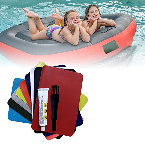 Smilerr - Lote de 4 juegos de pegamento para reparación de kayak, parches de reparación de Radeau hinchable para piscina, pecho, barco, canoa, kayak, juguetes, colchones neumáticos