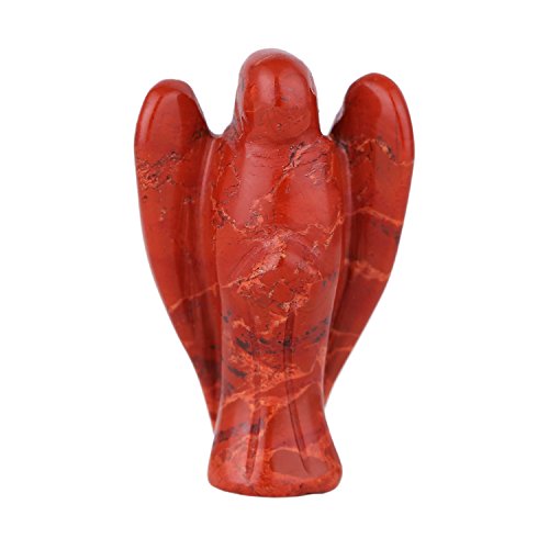 Morella piedra preciosa gema jaspe rojo ángel talismán para llevar 3,5 cm en bolsa de terciopelo