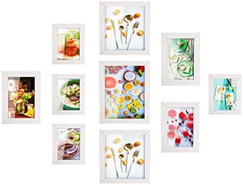 MVPower Set de 10 Marcos de Fotos 10 Marcos de Cuadros Individuales Poster Photo Collage Home Decor (Blanco)