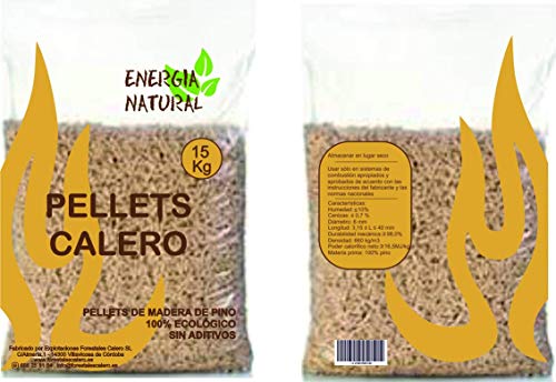 Saco de 15kg de Pellets de Pino ecológico 12,00 Saco de 15kg de Pellets de Pino ecológico 12,00