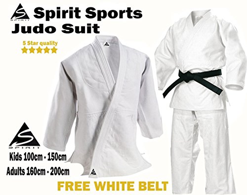 Uniforme de entrenamiento de Judo 550grm Spirit Sports 100% cotón (140cm)