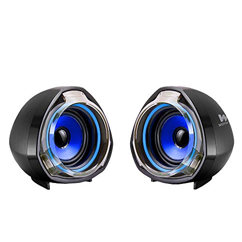 Woxter SO26-055 Big Bass 70 - Altavoces para PC (Mando de Control de Volumen, 15 W de Potencia, Conexiones 3.5 mm, USB, óptimo para PC/Smartphones/Videoconsolas) color Negro/Azul