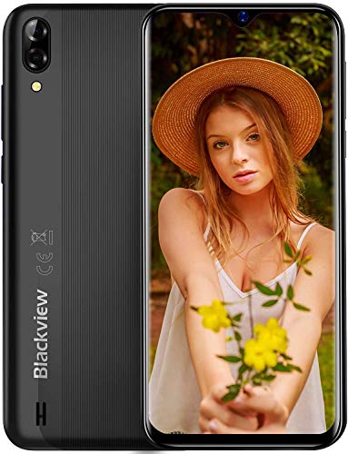 Blackview A60 Smartphone Dual SIM con Pantalla 6.1" (15.7cm) Water-Drop Screen, 13MP+2MP+5MP, 16GB ROM (SD 128GB), 4080mAh Batería Smartphone Libre, Android 8.1 Telefono Movil, GPS/WiFi-Negro