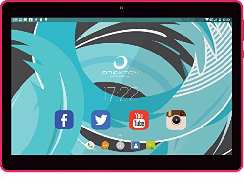 Brigmton BTPC-1019QC-R - Tableta de 10" (Allwinner A33 Quad Core 1.5 GHz, Disco Duro de 16 GB, 1 GB de RAM, WiFi, Android 6.0) Rosa
